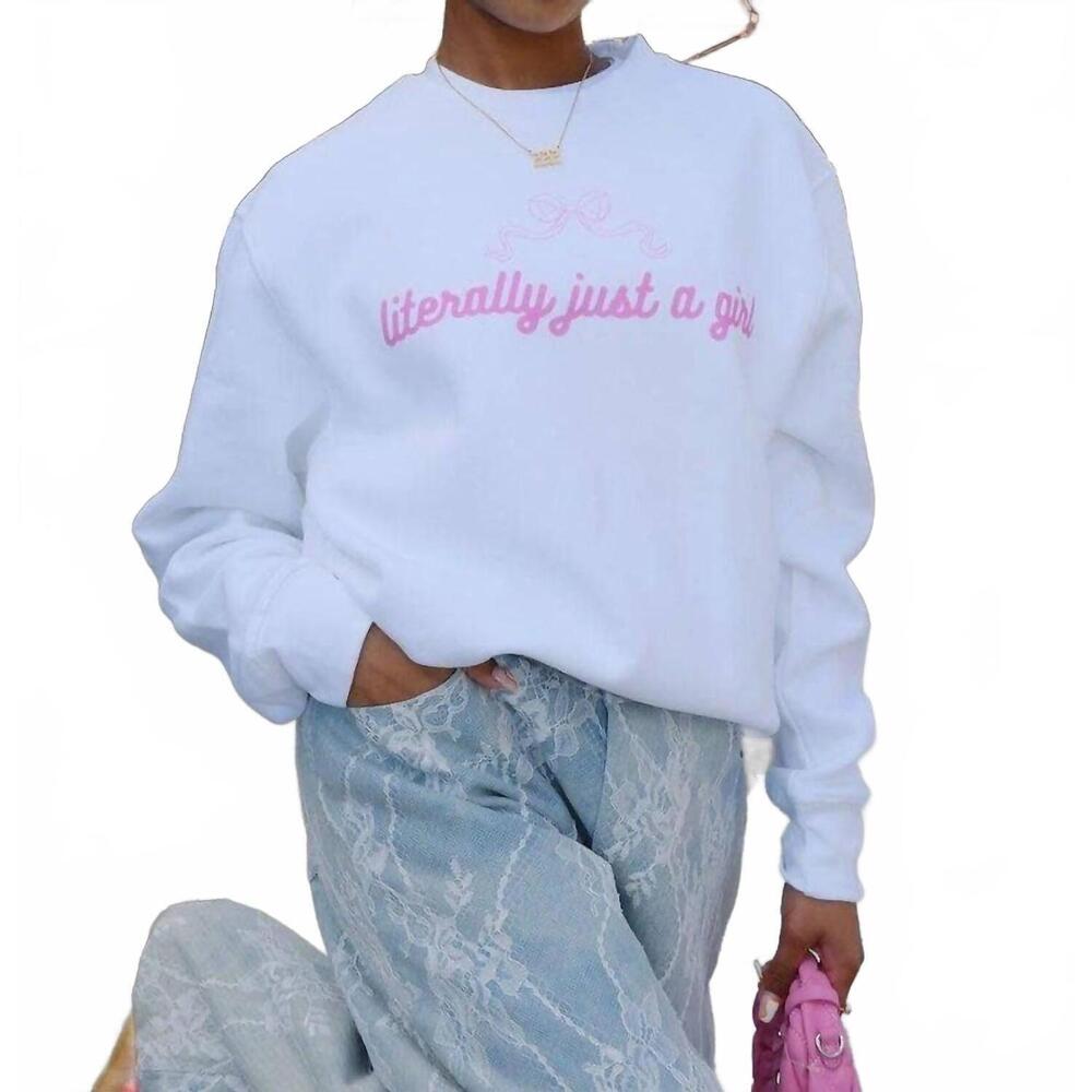 NEW MURE + GRAND literally just a girl bow sweatshirt in white